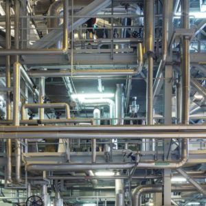 Supercleen XX is a suitable detergent for high-fat residues such as this factory pipework.