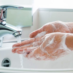 Hand Washing Demonstration using Antibacterial Hand Soap.