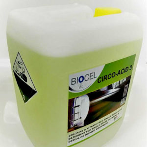 Large container of CIRCO ACID 3 for Descaling Milking Plants and bulk tanks.