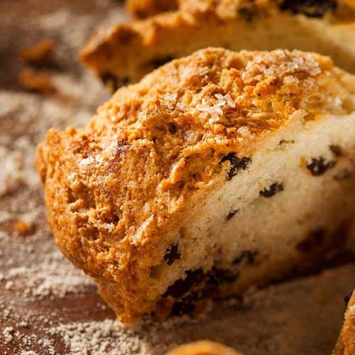 Soda Bread with improved taste and visual appeal using Food Grade Sodium Carbonate.