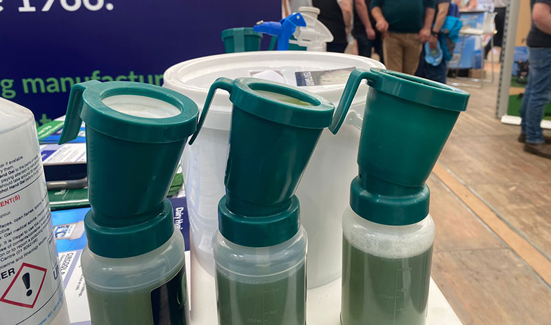 3 Teat Cups used for Demonstrating Biocels Dairy Hygiene TeatGard at the Dairy Show