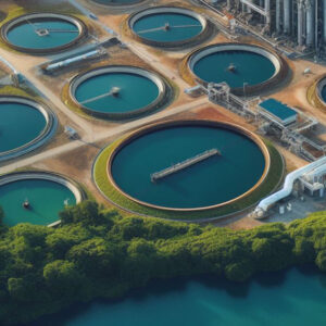Magnesium Hydroxide Wastewater Treatment Plant, Aerial View.
