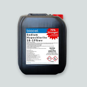 12.5kg of Sodium Hypochlorite supplied as 18-19% wv